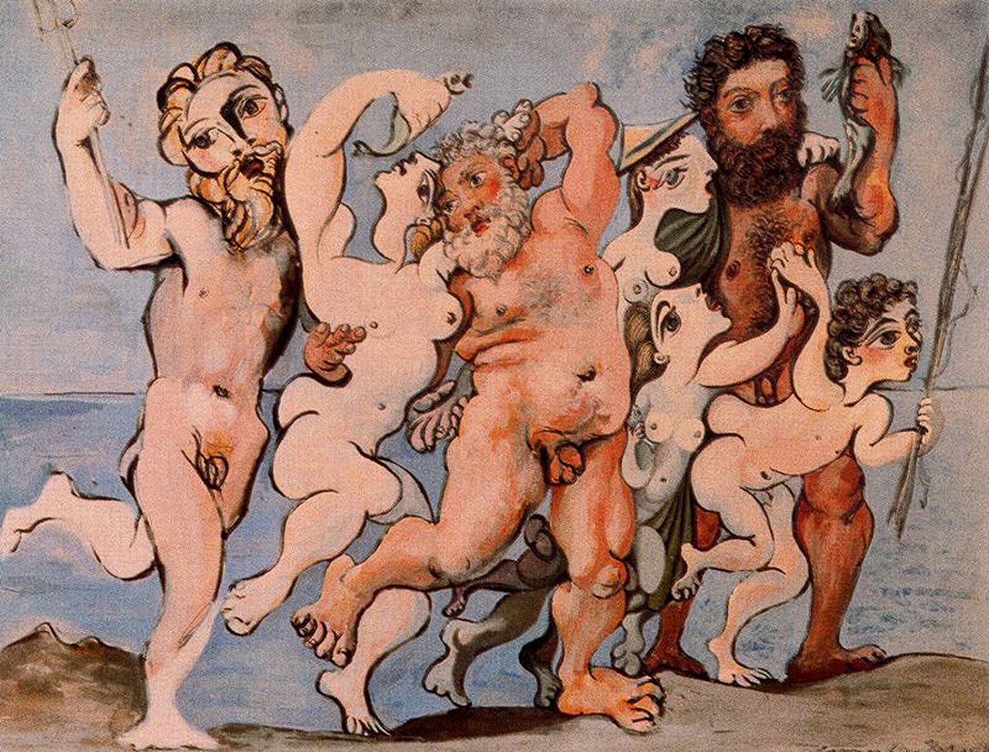 Picasso Silenus dancing in company 1933